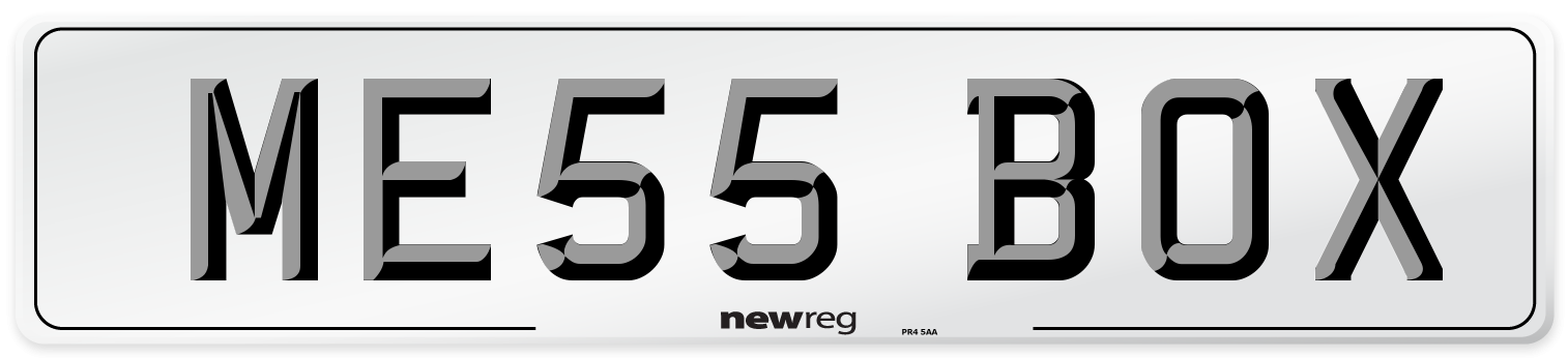 ME55 BOX Number Plate from New Reg